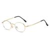 Anteojos de Moda con Aro Dorado para Celebridades de Internet para Mujer, Vintage Ovalados de Alta Moda, Armazón Pequeño, Anteojos de Prescripción con Protección contra la Luz Azul y Lentes sin Graduación