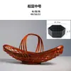 Cesta de arreglo floral tejida en bambú retro de mano cesta de flores rociadas adorno Zen recipiente chino para arreglo floral Ikebana tubo de bambú