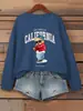 Sudadera con Estampado de Letras Rapper Bear Los Angeles para Mujer, Holgada, Cuello Redondo, Streetwear, Hip-Hop, Sudadera
