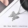 Colar de aço inoxidável transfronteiriço feminino moderno novo colar de diamante fofo pingente masculino moderno hip-hop pingente longo corrente de lã