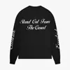 Camiseta Retro Casual Unisex de Manga Larga con Estampado de Letras, Holgada, Estilo Perezoso, para Primavera y Otoño, Cuello Redondo