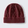 Gorro de Cachemira para Mujer 100% Cachemira Pura Otoño Invierno Versátil Tejido Jacquard Cálido Protección para los Oídos Gorro de Lana