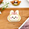 Muñeco de Peluche de Conejo Relleno de Algodón Bordado de Dibujos Animados Colgante Broche Accesorio Pinza para el Cabello de Niños DIY