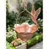 Nuevo Estilo Chino Patio Alero Flor Dorada Colibrí Estilo Engrosado Cadena de Lluvia Guía de Agua Reemplazo de Bajante