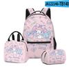 Nuevo 3D Sanrio melody bolsa de estudiante mochila bolsa de almuerzo estuche de lápices juego de tres piezas