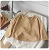 Camiseta Manga Longa Infantil Primavera/Verão 2026 Estilo Coreano Solta Caimento Amplo Unissex Cor Doce Camada Base Top Liso