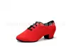 Zapatos de terciopelo de ciervo para niños, profesionales para danza latina, suela suave, tacón medio, zapatos de baile para niñas, niños, Zapatos de práctica interior para niñas