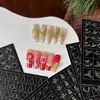 Pegatinas Navideñas Personalizadas Pintadas a Spray para Uñas Lazo Estrella Campana Reno Muñeco de Nieve Adhesivas Pegatinas Auxiliares para Uñas Venta al por Mayor