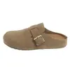Pantuflas con Puntera Boken 2026 Nueva Llegada de Primavera Zapatos Birkenstock Suela Gruesa Media Pantufla Piel Suave Suela Suave Caña Baja Pantuflas Birkenstock para Mujer