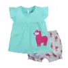 Comercio Exterior Ropa Infantil Verano Nuevo Transfronterizo Al por Mayor Hombres y Mujeres Bebé Manga Corta Pantalones Cortos Camiseta Conjunto de Dos Piezas