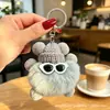 Mini Bola de Carbón de Pelo de Conejo con Lazo Duende Ins Celebridad de Internet Encanto de Bolsa Linda Colgante para Mujer Llavero Muñeca