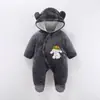 Roupas de Bebê Outono e Inverno, Macacão de Bebê, Roupa de Inverno para Exterior para Bebê de Um Ano, Roupa de Engatinhar Grossa Super Fofa de Celebridade da Internet