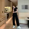Pantalones Casuales Estilo Hong Kong para Mujer Primavera y Verano, Sueltos y Sencillos, Pantalones Deportivos Versátiles, Joggers Elegantes de Cintura Alta Adelgazantes, Pantalones de Chándal de Moda