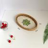 Bandeja de Casca de Rattan Vietnamita Tecida à Mão com Conchas Coloridas Prato Decorativo para Frutas Enfeites Criativos Bandeja de Armazenamento para Chá