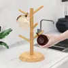 Suporte minimalista em formato de árvore estilo japonês para pendurar 6 xícaras na cozinha de casa