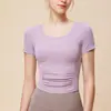Roupas de yoga leves, com sensação de "quase nada", para mulheres, de secagem rápida, respiráveis, tops esportivos de manga curta e manga longa, tops de fitness, em estoque, direto do fabricante