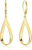 Brincos de Gancho Europeus e Americanos Amazon Transfronteiriços Personalizados Gota Dupla Anel Redondo Orelha Galvanizada a Ouro Real 14K Brincos Pingente Femininos