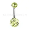 Aleación de Titanio F136 Cuatro Garras Zircón Redondo 5A Clavo para Ombligo Anillo para Ombligo de Titanio G23 Joyería para Piercing Corporal