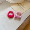 Anillos redondos de resina transfronterizos europeos y americanos, simples, elegantes, exquisitos anillos para el dedo índice, lujo ligero, sensación de alta gama, joyería versátil al por mayor