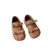 Ins Zapatos pequeños de cuero franceses 2026 Primavera/Otoño Nuevo Estilo Versión Coreana Zapatos de Princesa con Pliegues y Lazo para Niñas Zapatos Individuales Retro