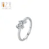 Anillo de Plata de Ley 925 Personalizado Geométrico de Moda con Forma de Pera Diamante Brillante Estilo Minimalista Moderno