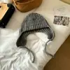 Gorro de Tricô Estilo Fair Isle Balaclava Grossa de Inverno Proteção para Orelhas Proteção para o Pescoço à Prova de Vento Chapéu Quente Padrão de Tricô