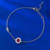 Joyería de oro Longlong 2024, nueva pulsera de plata S925 con 40 puntos de color rojo sangre de paloma, diseño de moda de nicho para mujer.