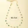Collar Irregular de Turquesa Azul para Mujer Cadena Clavicular Linda Piedra Natural Nicho Simple Accesorios de Collar de Piedra Natural