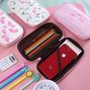 Estojo de lápis com zíper autoproduzido Estojo de estudante Estojo de lápis infantil Flamingo dos desenhos animados Estojo simples