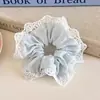 Scrunchie de Renda Azul Novo 2025 Estilo Coreano Fresco e de Alta Qualidade Elástico de Cabelo Acessório de Cabelo Fashion e Elegante