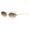Nuevas gafas de sol sin montura estilo europeo y americano, modernas y a la moda, gafas de sol metálicas adelgazantes para hombres y mujeres, gafas fotocromáticas para protección solar para fotografía callejera