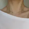 Colar Europeu e Americano Simples Estilo Ins Frio Corrente Muito Fina Osso de Cobra Feminino Corrente Simples Design de Nicho Corrente para Clavícula Acessórios
