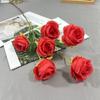 Nueva simulación 6 cabezas capullo de rosa rama larga multi-cabezas rosa pequeña ceremonia de boda salón de bodas decoración floral restaurante flores decorativas