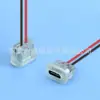 Conector hembra tipo C, aparato pequeño impermeable de carga rápida, puerto de alimentación USB con cable de extensión iluminado