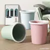 Cubo de basura simple sin tapa para el hogar con anillo de presión sin tapa, tamaño grande para cocina, baño, sala de estar, cubo de basura a rayas