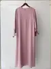 Suministrado directamente por el fabricante, el nuevo vestido largo de talla grande para mujer de Yiduoduo es un vestido dulce y fresco, fruncido, de color liso 23591 #