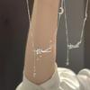 Collar de borla luna lluvia de meteoritos para mujer exquisito versátil alta gama moda estilo ins diseño nicho cadena clavícula