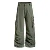 Pantalones de trabajo rectos OREETA estilo americano, lavados y desgastados, adecuados tanto para hombres como para mujeres, pantalones casuales versátiles de pierna ancha y multibolsillos vintage