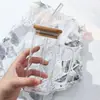 Taza Cuadrada Transfronteriza con Asa de Color con Asa Casera Creativa de Vidrio con Tubo de Succión Taza para Té de Leche Gran Capacidad Vaso para Bebidas Frías