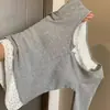 Otoño e invierno 2024 camiseta de encaje con forro polar de cuello bajo para mujer, imitación de dos piezas, base floral BM, venta al por mayor transfronteriza