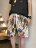 Estampado de Rosas Nuevo Estilo Chino Moderno Americano Más Vendido Pantalones Cortos Unisex Corte Holgado 2026 Nueva Moda de Verano Pantalones de Cinco Puntos