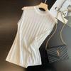 Estilo de hada hermoso tejido de malla borde de oreja de madera lana elástica chaleco de punto mujer 2023 primavera y verano nuevo venta al por mayor generación