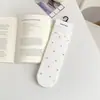 Calcetines Coreanos para Mujer, Calcetines de Verano a Media Pantorrilla, Lazo Dulce, Encaje Suave, Estilo Ins, Calcetines Holgados Transpirables, Calcetines Finos de Algodón
