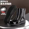 Galochas grossas, estilo masculino, design novo com punhos elásticos, à prova d'água, adequadas para uso ao ar livre, cozinha e trabalho, com solas antiderrapantes e forradas com fleece para aquecimento