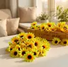 Cabeza de Girasol de Simulación Cabeza de Girasol Escena de Boda Decoración de Ventana Arreglo Floral Hecho a Mano Accesorios de Flores Artificiales