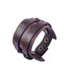 AliExpress Amazon Pulsera Ancha de Cuero Genuino wish Punk Vintage Fotografía Callejera Pulsera de Piel de Vaca para Hombre Pulsera