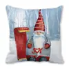 Feliz Navidad Viejo Barba Blanca Gnomo Piel de Durazno Encriptada Terciopelo Decoración del Hogar Cojín de Sofá Almohada ZT420
