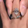 Anillo Apilable de Diamantes Brillantes Estilo Europeo y Americano Popular de Xiaohongshu, Fila Abierta de Diamantes, Anillo para Dedo Índice, Anillo de Girasol, Accesorio Versátil
