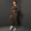 Conjunto Europeu e Americano de Yoga Sem Costura Pêssego Justo Conjunto de Roupa de Yoga Esporte Corrida Fitness Duas Peças Feminino