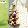 Sonajero de Cáscara de Fruta Campana Colgante Adorno Colgante para Coche Accesorios para Bolsas Regalo de Cumpleaños para Mejor Amigo Instrumento Musical Colgante Hecho a Mano
